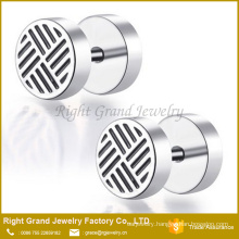 Silver Color 316L Surgical Stainless Steel Enamel Fake earring Plugs